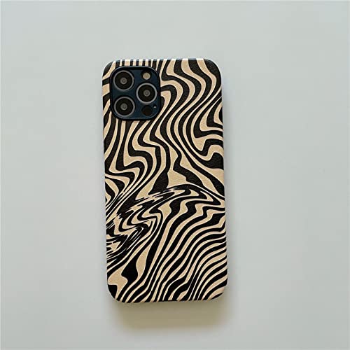 Coque zèbre iPhone 14 Pro Max BSAPP en cuir PU souple noir pour protection arrière stylée