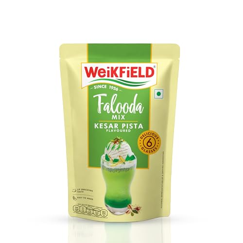 Weikfield Falooda Mix 200 g Pouch | Kesar Pista Flavoured | Rich, Smooth & Creamy Texture | Delicious & Refreshing Taste | Authentic Taste | Instant Falooda Mix