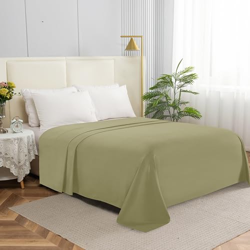 Parure de lit confortable et respirante en microfibre lavable vert sauge - 2
