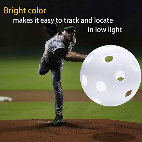 Anteer 12 Pack Plastic Baseball Practice Baseballs For Hitting, Indoor Outdoor Lightweight Balls Baseball Batting Training(White) #TOP4