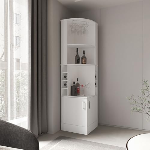 Armario esquinero para botellas y copas de vino blanco miniatura 1