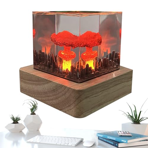 Veilleuse champignon atomique en résine | Lampe déco de bureau originale - 5