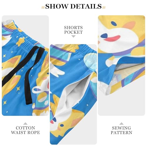 Men's Short Pajama Bottoms Dog Cute Galaxy Funny Home Casual Sleep Pants3