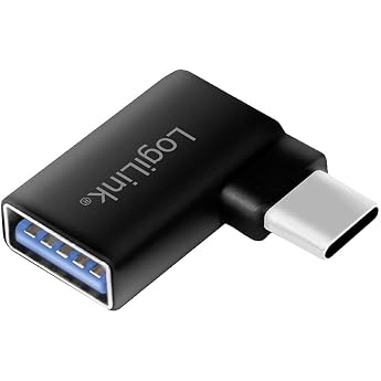 LogiLink AU0055 - USB 3.2 Gen 1 USB-C to USB-A Adapter 90 Degree Angled Black