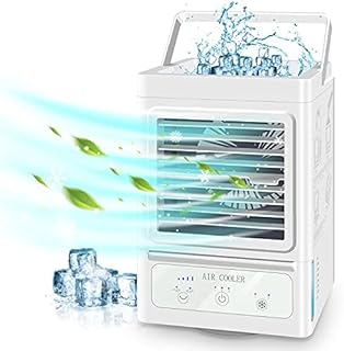 Portable Air Conditioner with 3 Wind Speeds, 60°&120°Auto Oscillation Evaporative Portable Air Conditioner Fan, Quite Personal Air Cooler Humidifier for Home Office Outdoor