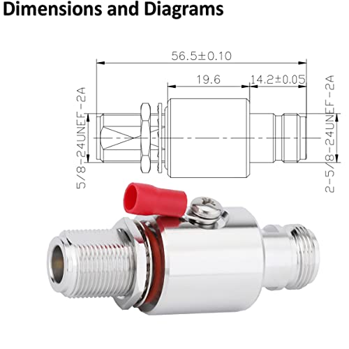 Lightning Arrestor N Female To N Female Bulkhead Coaxial Wifi Lightning Surge Protector Ip67 With 90 V Gas Tube 50 Ohm Dc-3Ghz #TOP3