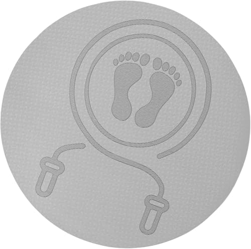 縄跳びマット, ラウンドワークアウト 屋内床屋外コンクリート用の滑り止め、ジャンプロープ用にカスタマイズされた 厚の高密度遮音性と衝撃吸収性に家庭用フィットネス 2個 (1.0*60CM,グレー)