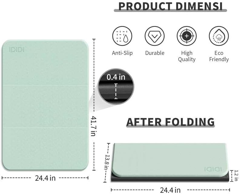 Miniatura 2 de Almohadilla plegable de ejercicio y yoga para gimnasio o uso doméstico, almohadilla de rodillas ecológica de 1.0 pulgadas de grosor y tapete de