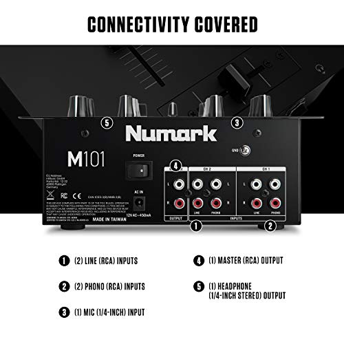 Numark M101 Black Two-Channel All-Purpose Mixer #TOP2