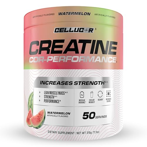 Cellucor Creatine Powder, Watermelon Flavor - Increases Strength, Lean Muscle Mass & Endurance, Micronized Creatine for Fast Absorption, 5g Creatine per Serving, 50 Servings by Cellucor - Used condition - US$12.05