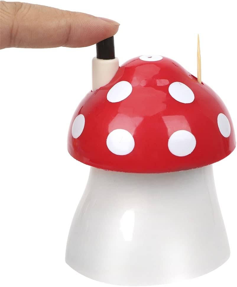 Toothpick Dispensing Cutlery Plastic Toothpick Storage Container Box Toothpick Holder Mushroom Shape (A As Shows)