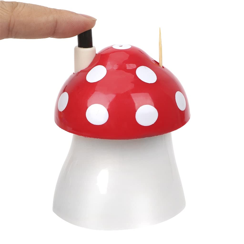 Cubiertos dispensadores de Palillos de Dientes, Caja contenedora de Almacenamiento de Palillos de Dientes de plástico, Soporte para Palillos de Dientes, Forma de Seta (A como se Muestra)
