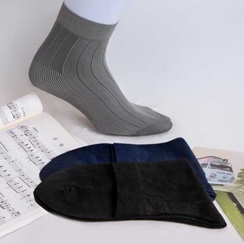 Men's Business Casual Breathable Cotton Elastic Formal Socks, 1 Pair4