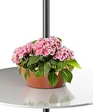 AnBaiMei Umbrella Planter for Patio Table, Half Circle Flower Pot Fits Umbrella Poles Up to 2” Diameter, PVC Round Post Planter Wrap Around Umbrella for Indoor Outdoor Garden Home Plants, Brown