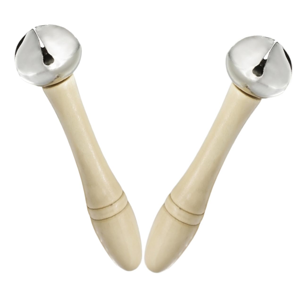 ibasenice Vertical Hand Bells Wooden Handles Jingle Bells for Music Practice and Games