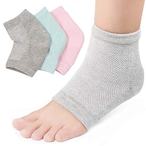 かかと 靴下 かかとケア つるつる 靴下 かかとツルツル ソックス レディース メンズ 靴下 かかと ひび割れ ジェル 靴下 角質 ケア 保湿 美容 角質除去 足SPA 足ケア 男女兼用 3足セット(グリーン+ピンク+グレイ)