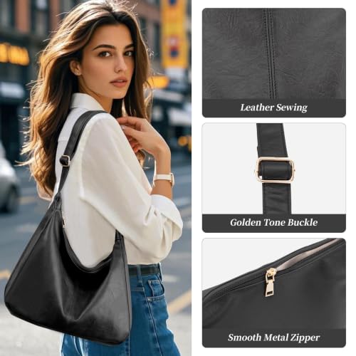 Image of Hobo Bags for Women, Vegan Leather Shoulder Handbag Tote Bag