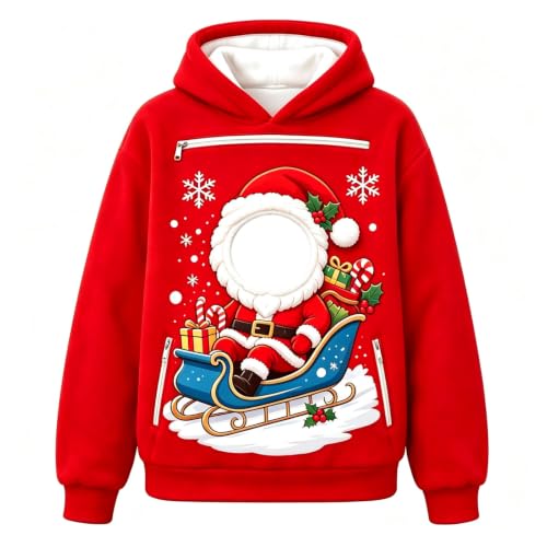 Girls Christmas Cat Dog Pouch Hoodie Pet Carrier Zip Pullover Sweatshirt - image 3