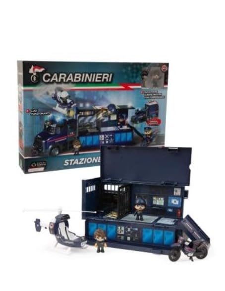 Giochi Preziosi Carabinieri - Camion Carabinieri, Stazione Operativa All'interno Moto Ed Elicottero Carabinieri Con 2 Personaggio Da 7 Cm Inclusi, Ricco Di Accessori, A Partire Dai 4 Anni
