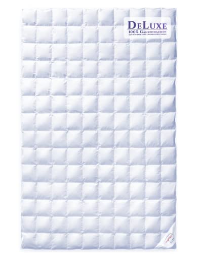 Aura® Luxus Sommer Daunendecke 135x200 cm leicht | Deluxe 100% ungarische Gänsedaunen Klasse I | Baumwolle Oeko-TEX® Standard 100 | Allergikergeeignet Sommer Bettdecke