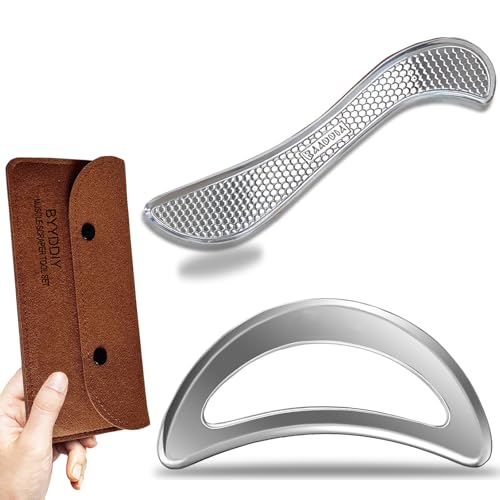 BYYDDIY Stainless Steel Muscle Scraper Tools Set,Scraping Massage Tools,Derma Edge Massage Tool & GuaSha Massage Scraper Tool (S_Mn)