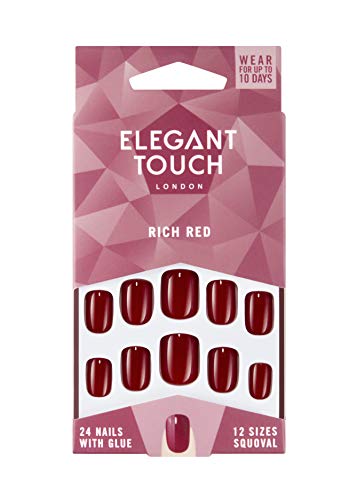 ELEGANT TOUCH Et Colour Nails - Rich Red (Squoval) Elegant Touch 21 g Cover