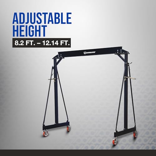 Image of Strongway Adjustable Gantry Crane, 4000-Lb. Capacity, 8.2ft.-12.14ft. Lift