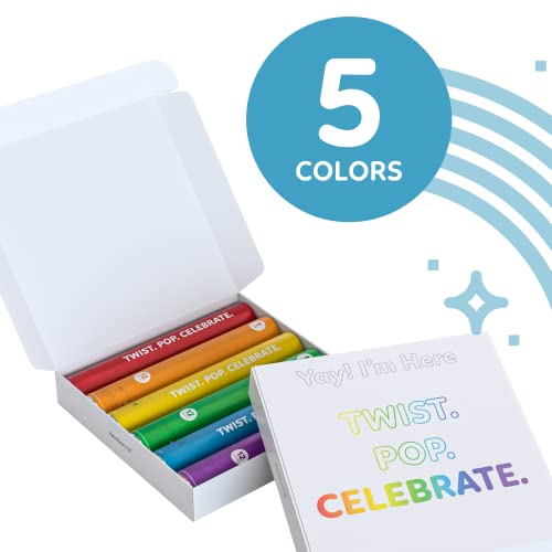 6 Pack Confetti Cannon Confetti Poppers | Biodegradable Rainbow Pack | Tur Party Supplies | Launches Up To 25Ft | Giant (12 In) | Party Poppers For Pride Month, Graduation, Birthdays, Weddings #TOP5