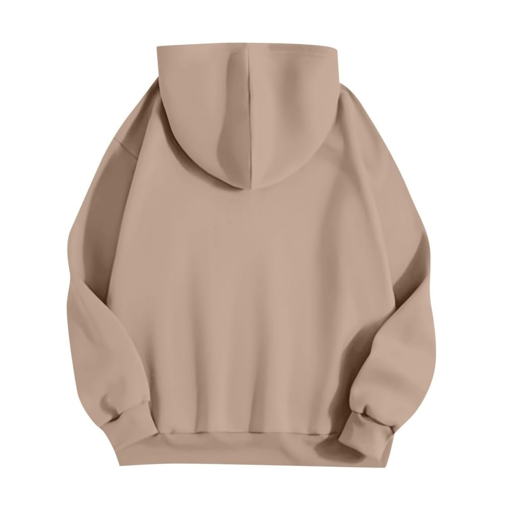 Generisch Bluza z kapturem dla kobiet, w stylu vintage, 420 g, bluza z kapturem, dla par, sweter polarowy z okrągłym dekoltem, sweter vintage