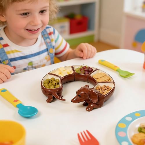 Plateau de service avec compartiments à 5 sections pour apéritif