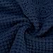 Women's Crochet Cut Out Crew Neck Long Sleeve Waffle Knit Shirt Tops Floral Lace Patchwork Blouse 2024 Fall Fashion Navy