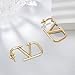 Luxury 14K V-Shaped Geometric Earrings Women Letter V Hypoallergenic Earrings Dangle Earrings Lightweight Alphabet