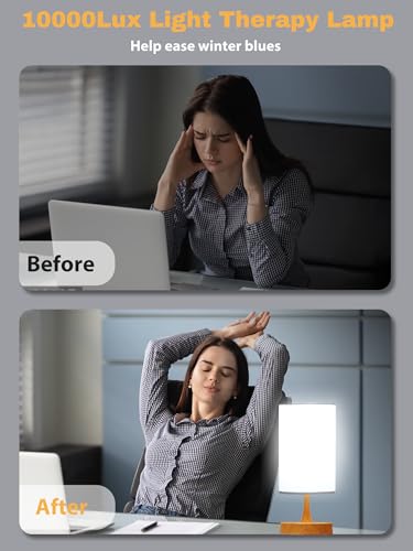 Lampe thérapeutique 10000 lux réglable avec télécommande et fonction mémoire