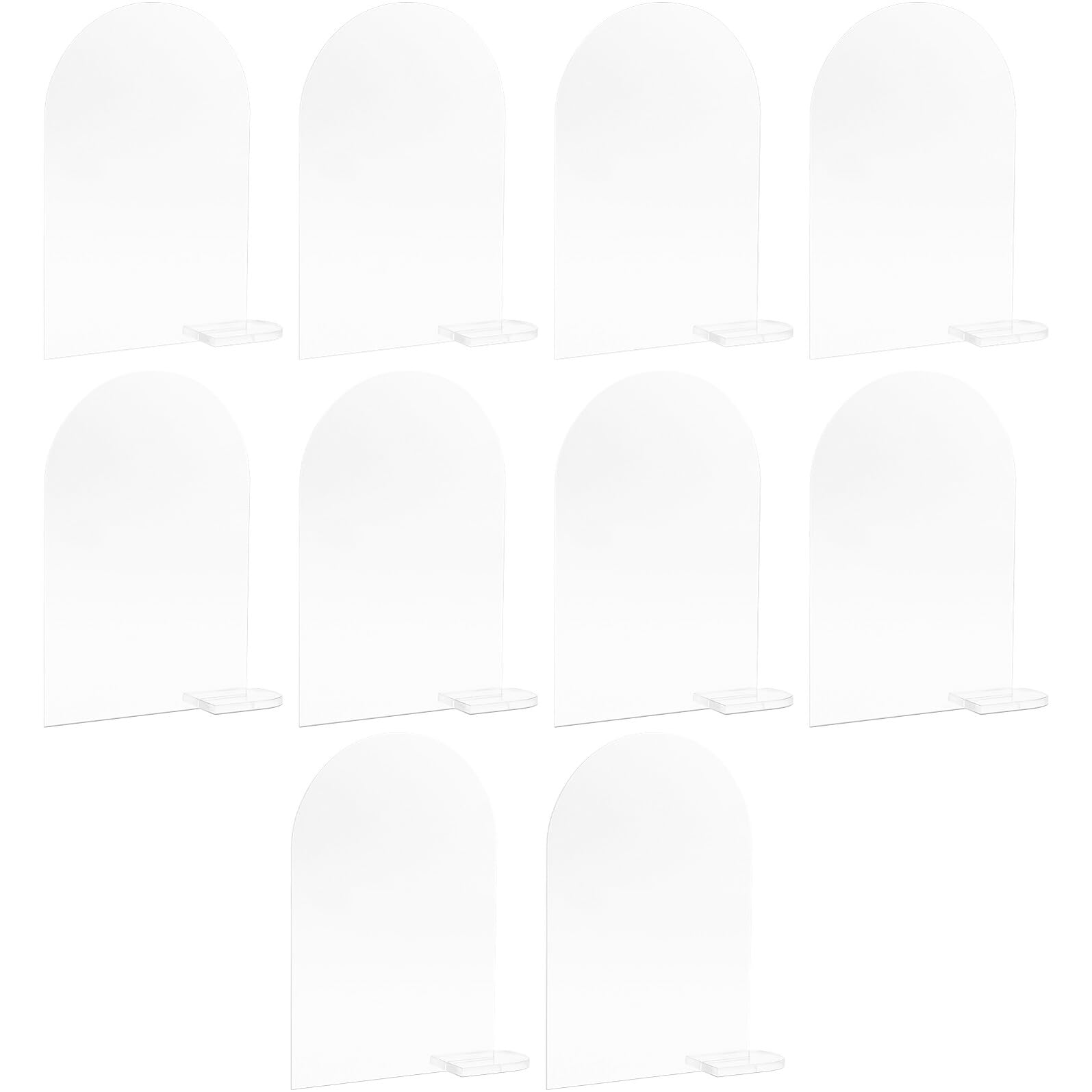 Ipetboom Set da 30 Segnaposto da Tavolo in Acrilico Trasparente con Supporto Forma a Mezza Elegante per Matrimonio e Banchetti Cartelli Vuoti Personalizzabili per Numeri Tavoli e Nomi