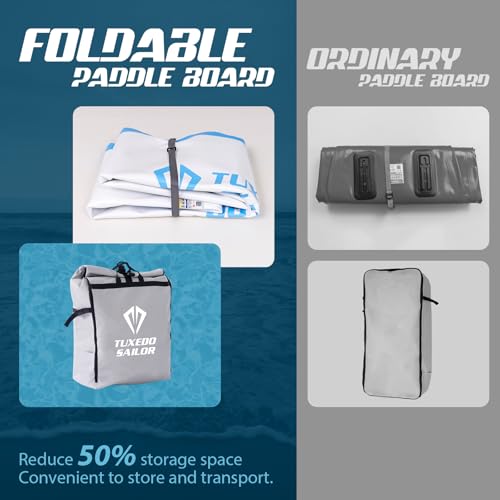 Tuxedo Sailor Inflatable Stand Up Paddle Board Foldable Paddleboard Inflatable SUP for All Skill Levels Includes Paddle Boards, Paddle, Fins, Backpack - Thumbnail 5