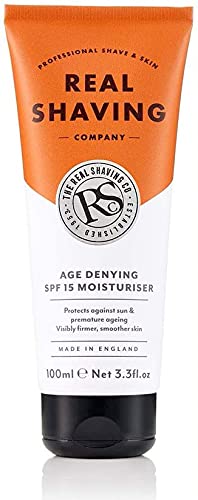 The Real Shaving Company Age Denying SPF 15 Moisturiser - Protects Against Sun and Premature Ageing, Visibly Firmer and Smoother Skin 1 x 100 ml