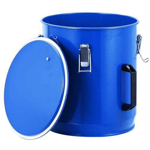 Fryer Grease Bucket 6 Gal, Oil Disposal Caddy, Steel Fryer Oil Transport Container with Rust-Proof Coating, Grease Can with Lid & Lock Clips & Filter