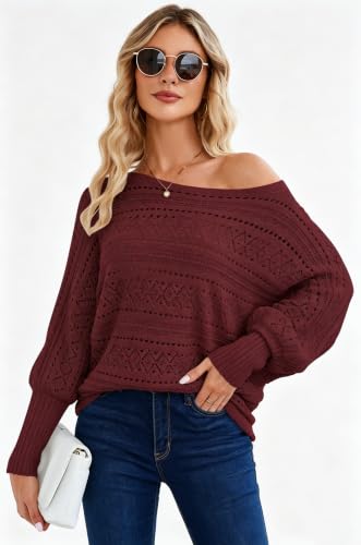 Image of Cakulo Womens Off Shoulder Oversized Pullover Knit Sweater