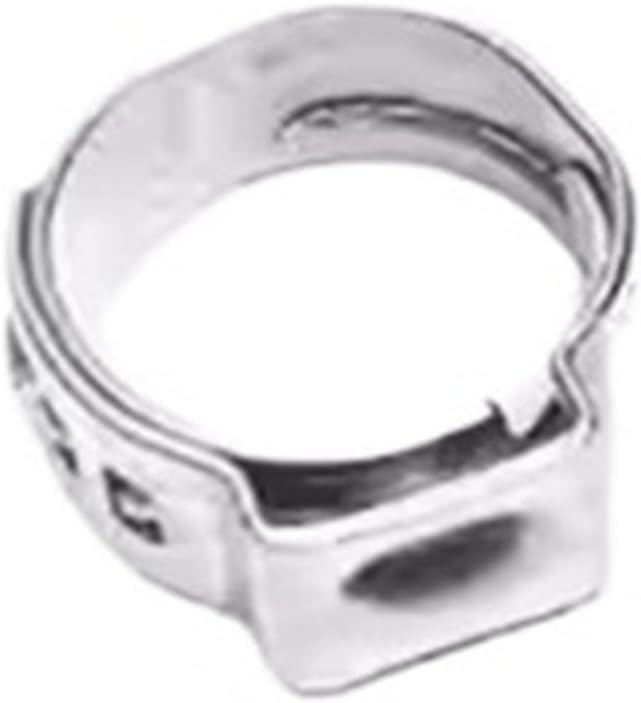 100pcs 5.3mm to 30mm Hose Clamps Single Ear Stepless 304 Stainless Steel Hose Clamps Cinch Clamps Rings for Sealing(7.3-9.0mm 100pcs)