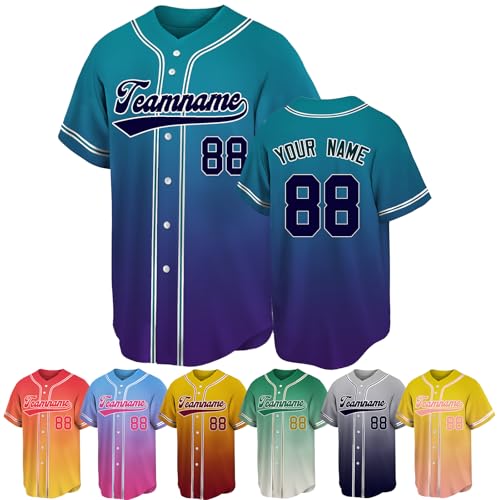 Camiseta personalizada de béisbol con nombre, número y logotipo para deporte miniatura 1
