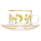 Tasse en verre : design tasse et soucoupe, cet ensemble de tasses est un choix pour votre famille, vos amis, vos collègues et pour vous-même !, tasses à thé et soucoupes