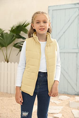 Ermonn Kids Girls Puffer Lightweight Quilted Vest Coat Stand Collar Sleeveless Jacket Cute Outerwear Gilet With Pockets #TOP3