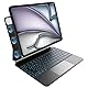 Tastatur Hülle für iPad Air 13 Zoll (M3,2025 M2,2024) und iPad Pro 12,9 Zoll (6.,5.,4.,3. Generation),7-Farben-Hintergrundbeleuchtung,Multi-Touch-Trackpad,Magnetisches Befestigungsdesign,QWERTZ,Schwar