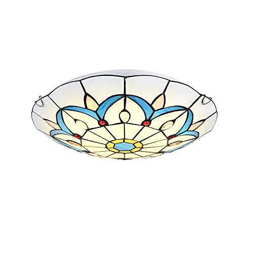 Lámpara LED Tiffany mediterránea de 40x10 cm para crear rincones llenos de calidez y encanto