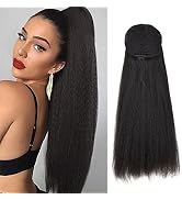 Uotp Yaki Straight Drawstring Ponytail 30 Inches Drawstring Kinky Straight Pony Tail Clip in Kink...