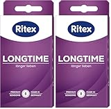 Ritex Kondome Longtime – länger lieben mit Doppel-Ring 8 Stück, Kondome für länger andauernde Liebesspiele mit konturierter Passform – vegan, dermatologisch getestet, Made in Germany (Packung mit 2)