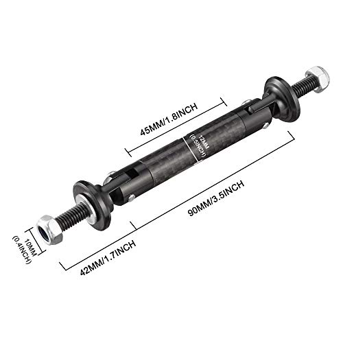 Tomall 2 Pcs 45Mm Car Adjustable Front/Rear Bumper Lip Splitter Support Strut Rod Carbon Fiber Black Universal Auto Bumper Fasteners Lever (Carbon Fiber Black) #TOP1