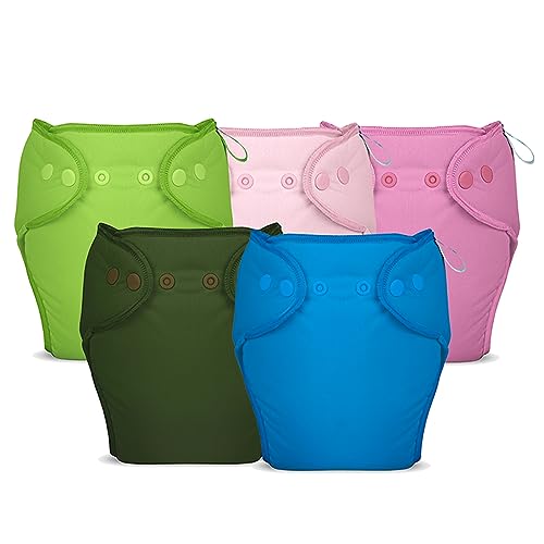 Image of Bumberry New & Improved Smart Nappy For New Born Baby (SM |4-9 months) | Holds Upto 3 Pees With Extra Absorbtion & 100% Leak Protection All in One Cloth Diaper For Just Borns - 5 Pcs - Kit 5
