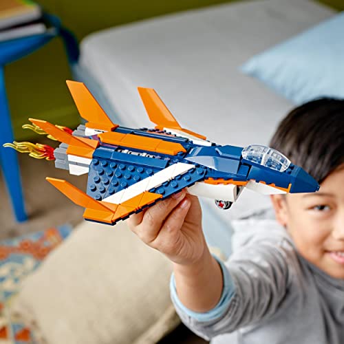 LEGO 31126 Creator 3 en 1 L’Avion Supersonique, Se Transforme en Hélicoptère et en Bateau, Jouet de Construction pour Enfants de 7 Ans et Plus