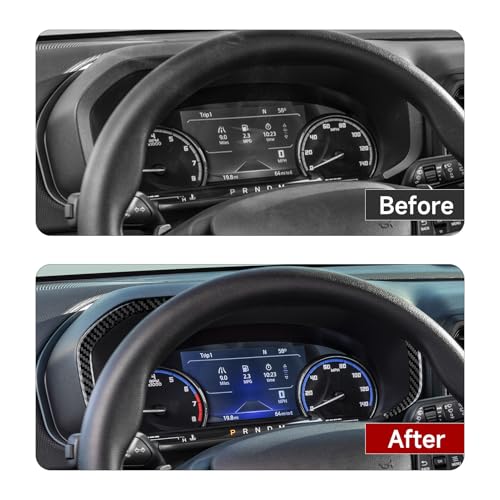 Image of Youtaiche Center Console Dashboard Instrument Panel Strip Interior Trim Cover for Ford Bronco Sport 2021 2022 2023 2024 Carbon Fiber Sticker Accessories